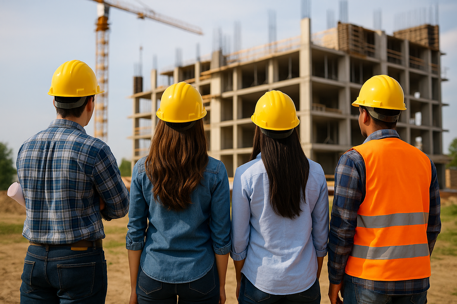 URBIA Construct - Echipa noastră la un proiect în construcție